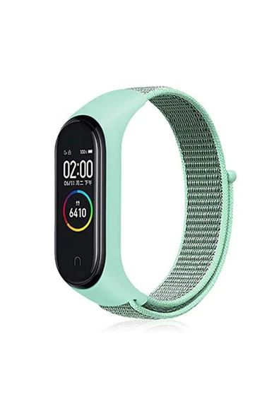 Coverzone Mi Band 3 4 5 6 7 İle Uyumlu Kordon Ayarlanabilir Kaliteli Hasır Örme Kayış Açık Yeşil ürün görseli 1