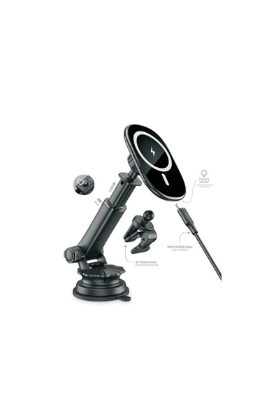 X-Level X-mountmag 15w Magsafe Uyumlu Kablosuz Şarj Özellikli Araç Içi Telefon Tutucu Iphone Pro Max Uyumlu ürün görseli 1