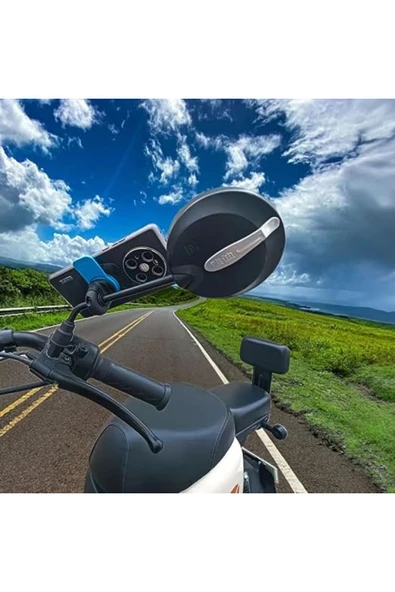 Coverzone Telefon Tutucu Motosiklet Bisiklet Scooter Aynasına Montajlanan Mıknaslı Model Kolay Montaj FS-001 ürün görseli 1