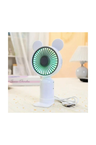 brainbox BRAİNXX Şarjlı Işıklı Masa ve El Fanı Taşınabilir USB Şarj Edilebilir Mini Fan ürün görseli 1