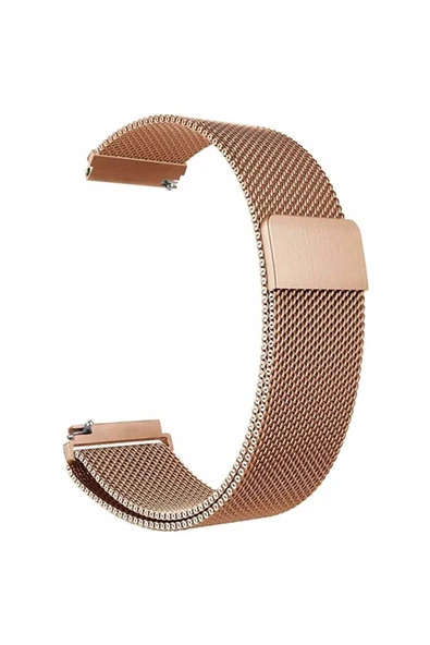 Coverzone Huawei Watch Gt 3 Pro Ile Uyumlu 46 Mm Kordon Hasır Metal Örgülü Rosegold ürün görseli 1