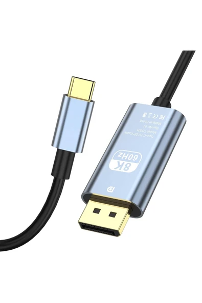 Coverzone Type-C to DP Kablo, 8K 60Hz 200cm Yüksek Hızlı, Tip C to Displayport Kablo 2 Metre ZR858 ürün görseli 1