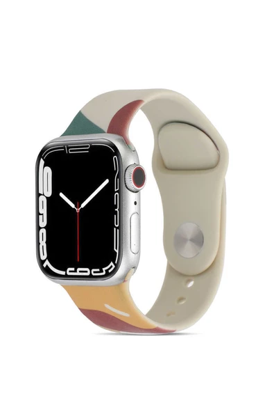 Coverzone Watch 3 42mm Ile Uyumlu Foden Renkli Desenli Kordon Green Mango ürün görseli 1