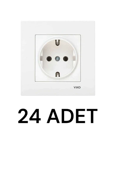 VİKO Karre Beyaz Topraklı Priz Çerçeveli 24 ADET ürün görseli 1