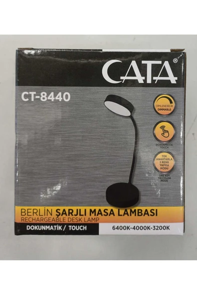 Cata CT 8440 BERLİN MASA LAMBASI SİYAH ürün görseli 1