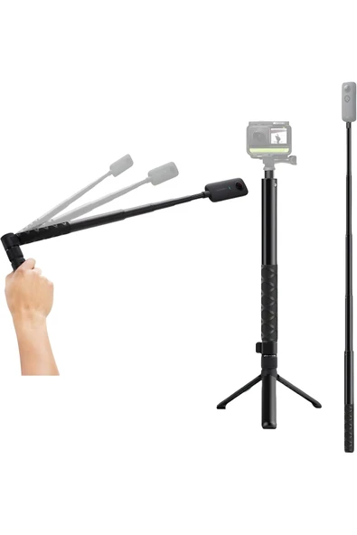 Coverzone 360° Bullet Time Kamera Tutucu Tripodu,1/4 Vida Alüminyum,Insta360 X3, X2, X4, X5 ürün görseli 1