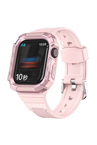 Coverzone Watch 7 Ile Uyumlu Double Protect 45mm Firmino Antishok Kordon Pembe ürün görseli 1
