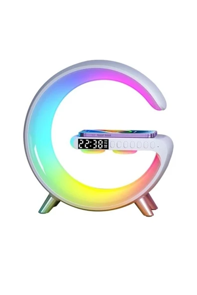 Coverzone Telefon Kablosuz Şarj İstasyonu Speaker Özellikli Led Işıklı FM Radyolu Bluetooth Speaker BT3401 ürün görseli 1