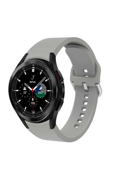 Coverzone Galaxy Watch 5 Pro Ile Uyumlu 10 Kademeli Colorfull Esnek Spor Silikon Kordon Gri ürün görseli 1