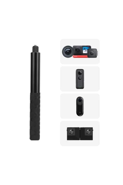 Coverzone Görünmez Selfie Çubuğu,Insta360 X3,X2,X4,ONE RS,GO 3,One,One X,Evo,Alüminyum,1/4” Vidalı ürün görseli 1