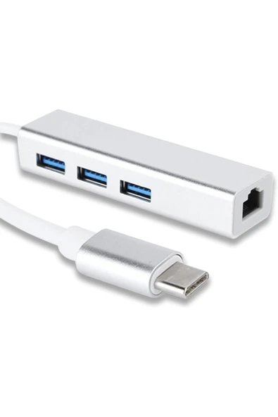 Coverzone Type-C To USB Çevirici Macbook Uyumlu Adaptör Çoklayıcı Tip C To RJ45 Adaptör 4in1 ZR115-A ürün görseli 1