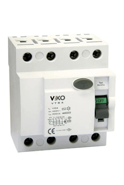 VİKO 4 X 63A 300MA KAÇAK AKIM RÖLELERİ VTR4-63300 ürün görseli 1