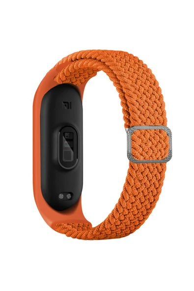 Coverzone Xiaomi Mi Band 7 Ile Uyumlu Mixed Kayış Hasır Örmeli Kordon Kayış Turuncu ürün görseli 1