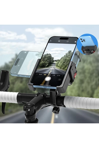 Coverzone Bisiklet Motosiklet ve Scooter Dikiz Ayna Telefon Tutucu Universal Modellere Uyumlu PB11 Plus AD ürün görseli 1