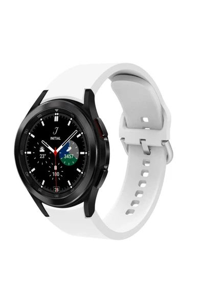 Coverzone Galaxy Watch 5 Pro Ile Uyumlu 10 Kademeli Colorfull Esnek Spor Silikon Kordon Beyaz ürün görseli 1