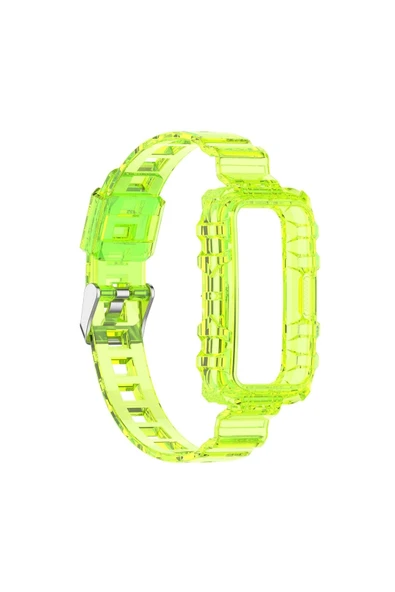 Coverzone Huawei Watch Fit 2 Ile Uyumlu Transparan Kordon Şeffaf Glacier Spor Kayış Trasnparan Sarı ürün görseli 1