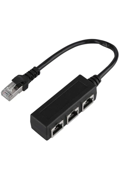Coverzone RJ45 Ethernet Splitter Adaptör 1 Erkek 3 Dişi LAN Çoklayıcı İnternet Paylaştırıcı Network Bağlantı Çevirici ZR1225 ürün görseli 1