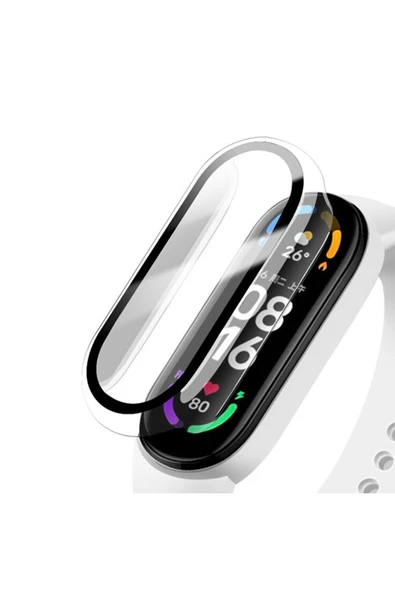 Coverzone Xiaomi Mi Band 7 Ile Uyumlu Tam Kapatan Önü Kapalı Serendipity Tempered Ekran Koruma Şeffaf ürün görseli 1