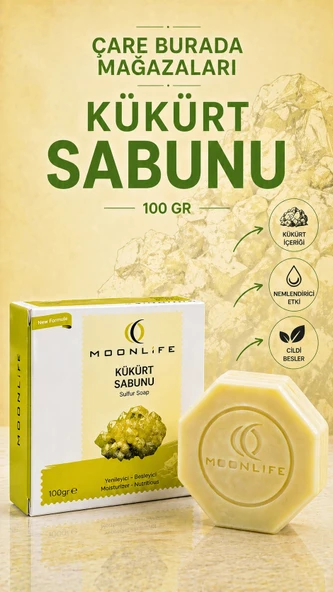 Moonlife - Kükürt Sabunu 100 Gr (Yenileyici & Besleyici Etkili) ürün görseli 1
