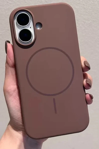 Coverzone İphone 16 İle Uyumlu MagSafe ile uyumlu Kablosuz Şarj Özellikli Kadife İç Yüzey Silikon Kılıf ürün görseli 1