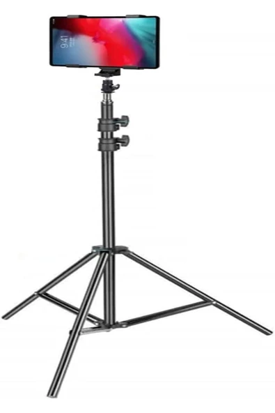 Coverzone Tablet Tripodu 7-10,1inch Tabletler Ile Uyumlu 90° Açılı 50cm-200cm Youtuber Tripod Ayağı ürün görseli 1
