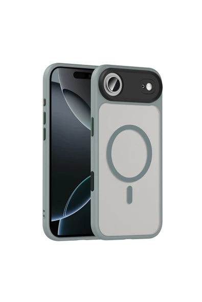 Coverzone İPhone 17 Air ile Uyumlu Sert PC Arka Yüzey Wireless Şarj Özellikli Buzlu Saydam ZF Kapak ürün görseli 1