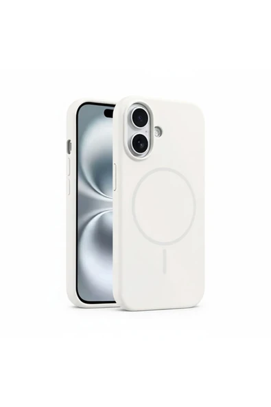 Coverzone İphone 16 İle Uyumlu MagSafe ile uyumlu Kablosuz Şarj Özellikli Kadife İç Yüzey Silikon Kılıf ürün görseli 1