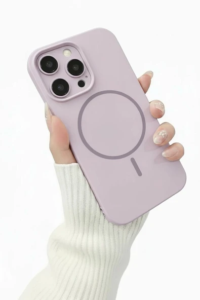 Coverzone İphone 15 Pro max için MagSafe ile uyumlu Kablosuz Şarj Özellikli Kadife İç Yüzey Silikon Kılıf ürün görseli 1
