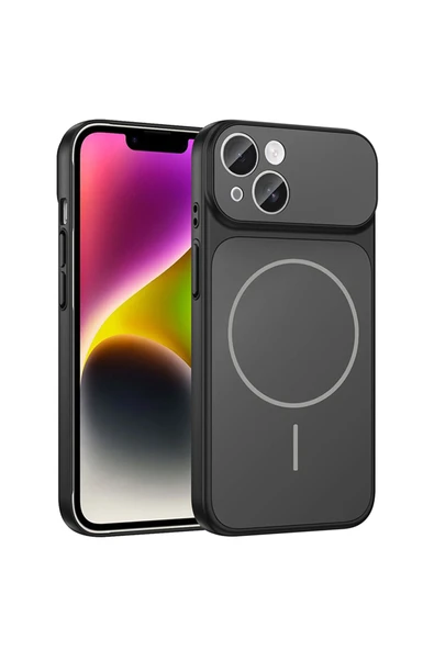 Coverzone İPhone 13-14 ile Uyumlu 17 Pro Görünümlü Magsafe Destekli Lens Korumalı Şık Telefon Kılıfı ürün görseli 1