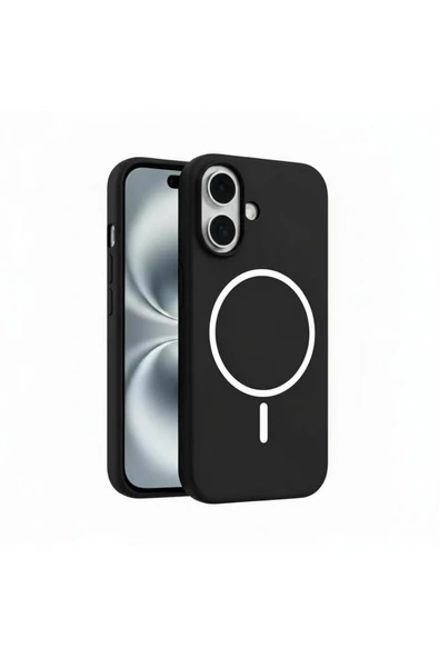 Coverzone İphone 16 İle Uyumlu MagSafe ile uyumlu Kablosuz Şarj Özellikli Kadife İç Yüzey Silikon Kılıf ürün görseli 1