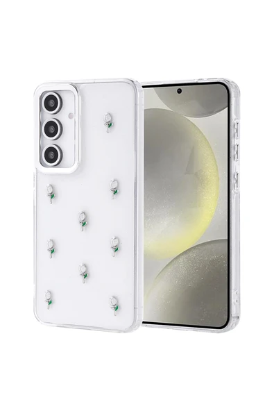 Coverzone Samsung Galaxy S24 FE ile uyumlu Kılıf Airbag Köşeli Şeffaf Baskılı Z-Kutup ürün görseli 1
