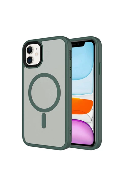 Coverzone İPhone 11 ile Uyumlu Sert PC Arka Yüzey Wireless Şarj Özellikli Buzlu Saydam ZF Kapak ürün görseli 1