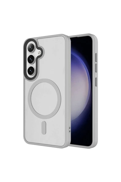 Coverzone Galaxy S24 ile Uyumlu Sert PC Arka Yüzey Wireless Şarj Özellikli Buzlu Saydam ZF Kapak ürün görseli 1