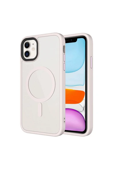 Coverzone İPhone 11 ile Uyumlu Sert PC Arka Yüzey Wireless Şarj Özellikli Buzlu Saydam ZF Kapak ürün görseli 1