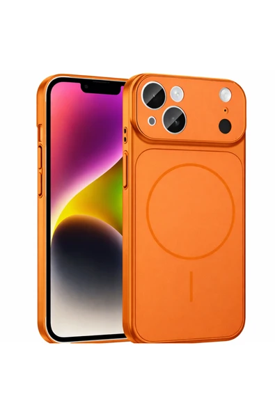 Coverzone İPhone 13-14 ile Uyumlu 17 Pro Görünümlü Magsafe Destekli Lens Korumalı Şık Telefon Kılıfı ürün görseli 1