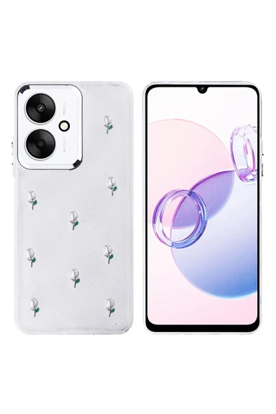 Coverzone Xiaomi Redmi 13C ile uyumlu Kılıf Airbag Köşeli Şeffaf Baskılı Z-Kutup ürün görseli 1