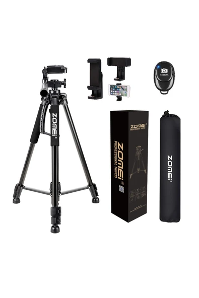 Coverzone Profesyonel Bluetooth Uzaktan Kumandalı Taşınabilir Zomei Zm-1200 Tripod ürün görseli 1