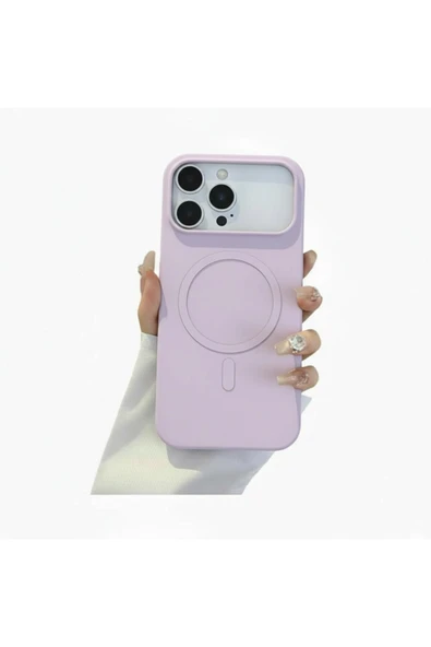 Coverzone İphone 17 Pro İle Uyumlu MagSafe ile uyumlu Kablosuz Şarj Özellikli Kadife İç Yüzey Silikon Kılıf ürün görseli 1