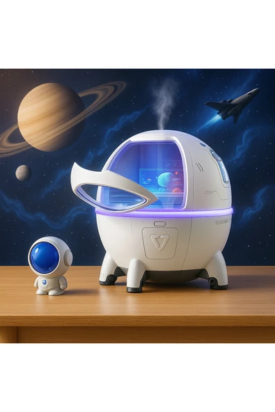 Coverzone Astronot ve Uzay Hava Nemlendirici Difüzör Humidifier Buhar Makinesi 220 Ml 11x11 cm MJ046 ürün görseli 1