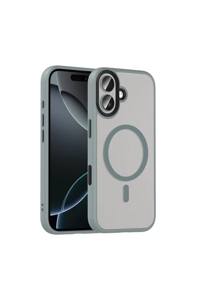 Coverzone İPhone 17 ile Uyumlu Sert PC Arka Yüzey Wireless Şarj Özellikli Buzlu Saydam ZF Kapak ürün görseli 1