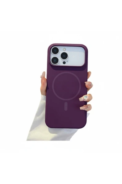 Coverzone İphone 17 Pro İle Uyumlu MagSafe ile uyumlu Kablosuz Şarj Özellikli Kadife İç Yüzey Silikon Kılıf ürün görseli 1