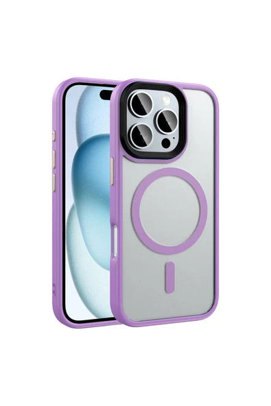 Coverzone İPhone 16 Pro ile Uyumlu Sert PC Arka Yüzey Wireless Şarj Özellikli Buzlu Saydam ZF Kapak ürün görseli 1