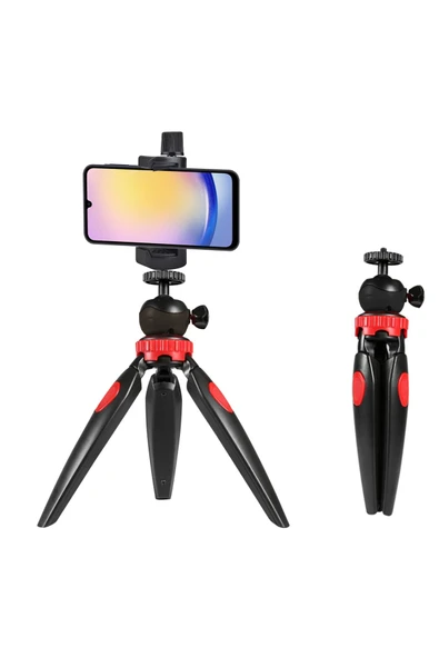 Coverzone Tripod Modern Tarasım 3 Ayak Mini Kamera ve Telefon Tripodu + Döner Başlık Telefon Tutucu FSD004A ürün görseli 1