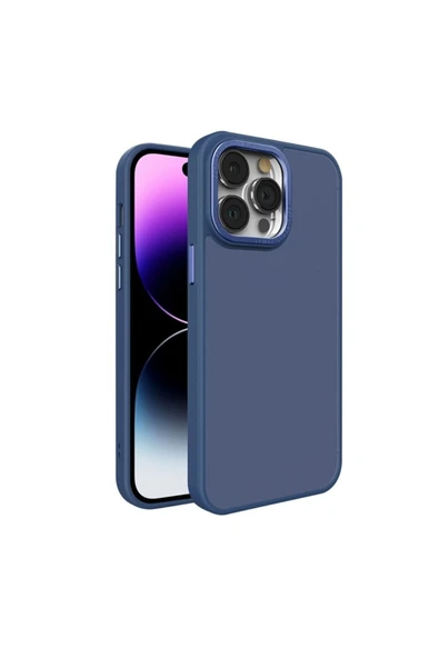 Coverzone İphone 13 Pro ile Uyumlu Köşe Korumalı Buzlu Saydam Metal Koruma Çerçeveli Kamera Korumalı Kılıf ürün görseli 1