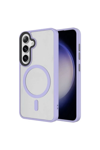 Coverzone Galaxy S23 ile Uyumlu Sert PC Arka Yüzey Wireless Şarj Özellikli Buzlu Saydam ZF Kapak ürün görseli 1