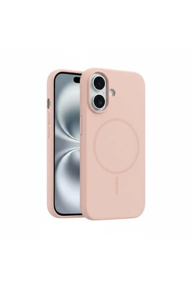 Coverzone İphone 16e İle Uyumlu MagSafe ile uyumlu Kablosuz Şarj Özellikli Kadife İç Yüzey Silikon Kılıf ürün görseli 1