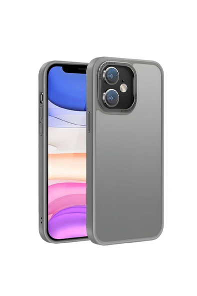 Coverzone Realme C53 ile Uyumlu Köşe Korumalı Buzlu Saydam Metal Koruma Çerçeveli Kamera Korumalı Kılıf ürün görseli 1