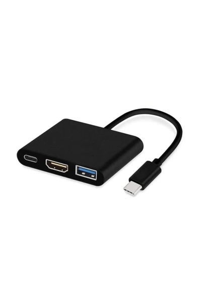 Coverzone Type-c To 4k Hdmı + Usb 3.0 + Usb Type-c Dönüştürücü ürün görseli 1