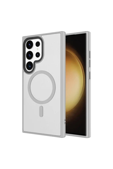 Coverzone Galaxy S24 Ultra ile Uyumlu Sert PC Arka Yüzey Wireless Şarj Özellikli Buzlu Saydam ZF Kapak ürün görseli 1