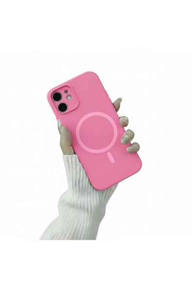 Coverzone İphone 14 Plus İle Uyumlu MagSafe ile uyumlu Kablosuz Şarj Özellikli Kadife İç Yüzey Silikon Kılıf ürün görseli 1